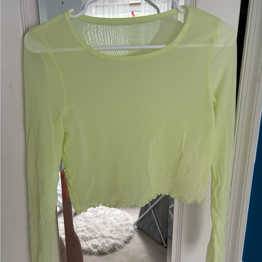 Arie , yellow, sheer top
